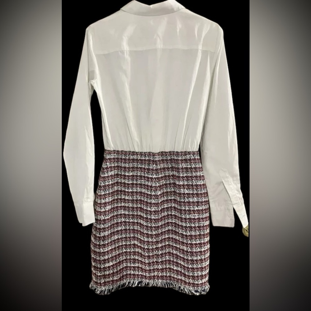 Bailey 44 White Button Up And Tweed Pencil Dress Size Small - Picture 3 of 3